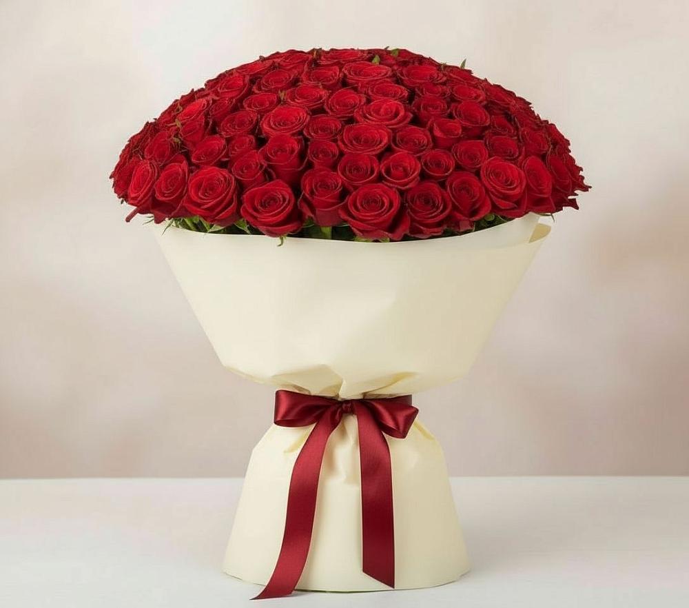 Букет 101 Красная роза Милано в Орево