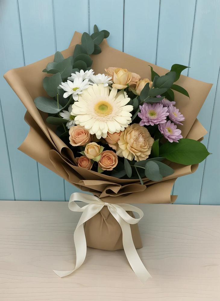Букет цветов из: Герберы и Хризантемы в Орево