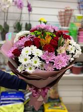 Букет цветов из:  Розы, Хризантемы и Альстромерии #REPLACE_PRED# Орево
