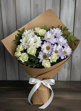 Букет цветов из:  Хризантемы и Розы в Орево