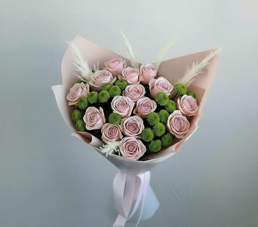 Букет цветов из: Розы и Хризантемы в Орево