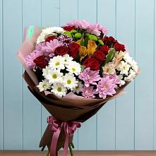 Букет цветов из:  Розы, Хризантемы и Альстромерии в Орево