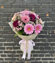 Букет цветов из:  Герберы и Хризантемы в Орево