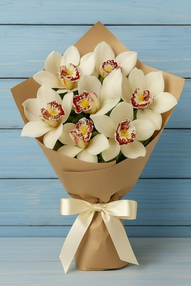 Букет цветов из: Орхидеи и Розы в Орево